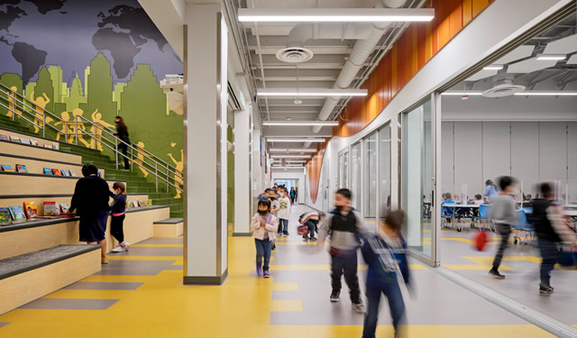 Sanchez Elementary School staircase seating