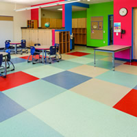 rubber flooring in elementary school