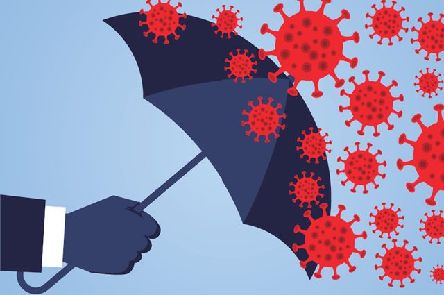 unbrella sheilding off viruses